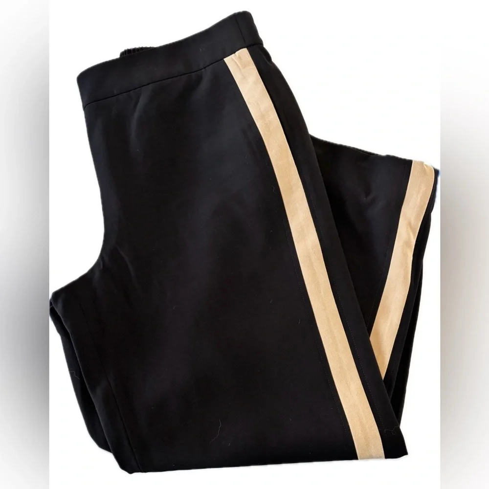 Boden Side Stripe Wide Leg Pants with Pockets - Black and Tan size 14R - Picture 3 of 7
